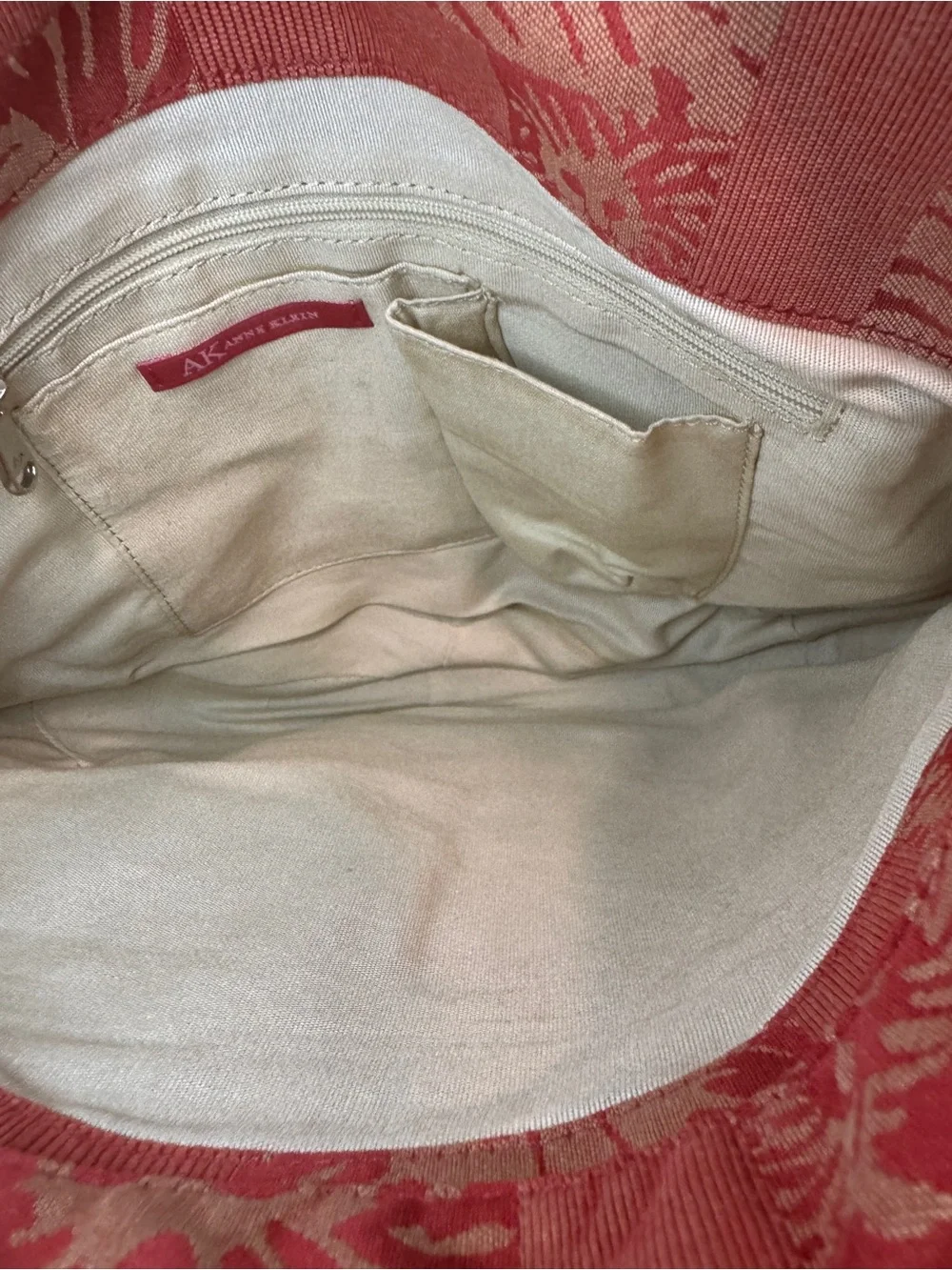 Anne Klein Coral Pattern Shoulder Bag with Tan Straps